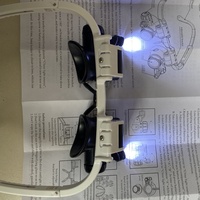 8X 15X 23X with 2 Led Lights Clock Repairment Binocular Glasses Adjustable Headband Magnifying Glass 9892H-1