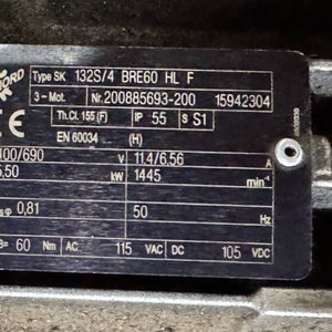 Thương hiệu Mới nguyên bản không có động cơ đơn 132S/4 bre60 Hl <span class=keywords><strong>TF</strong></span> f số thứ tự 200885693 - Product Image 1