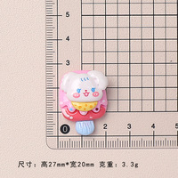 Article Populaire : Breloques plates en résine animaux Kawaii, Cabochons 3D en forme de bâtonnets glacés pour DIY, coques de téléphone, pinces à cheveux, scrapbooking, bijoux