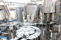 Ligne de machines de remplissage d'eau potable minérale pure en bouteille plastique pour animaux de compagnie à petite échelle, projet d'usine automatique 3 en 1