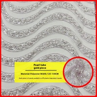 Tissu en dentelle brodée de perles et de sequins pour robes de mariée et vêtements, tissu tendance