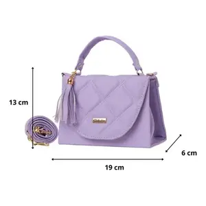 Bolso Bandolera Lavanda para Mujer, Marca Fana, Acolchado con Diseño de Diamantes, Cierre de Cremallera, Correa Única, Moda Verano, Uso Diario - Product Image 3