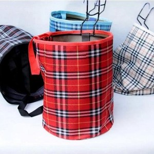 Cesta para bicicleta, accesorio de almacenamiento para bicicleta con soporte para manillar plegable a cuadros multicolor - Product Image 4