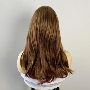 Perruque pour femme de style européen et américain, marron doré dégradé, <span class=keywords><strong>cheveux</strong></span> longs bouclés, élégante, volumineuse, boucles en forme de fleur de poire - Product Image 5