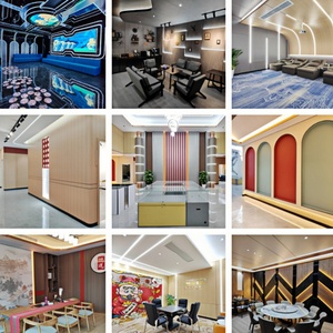 현대적인 친환경 방수 원목 유럽 디자인 벽 패널 (학교, 가정, 엔터테인먼트, 인테리어 장식용 다마스크) - Product Image 6