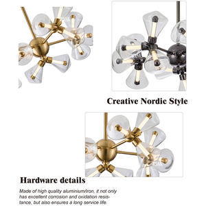 Nordique luxe moderne Simple personnalité créative haricot magique verre moléculaire LED lustre Branche <span class=keywords><strong>Structure</strong></span> pour salon - Product Image 5