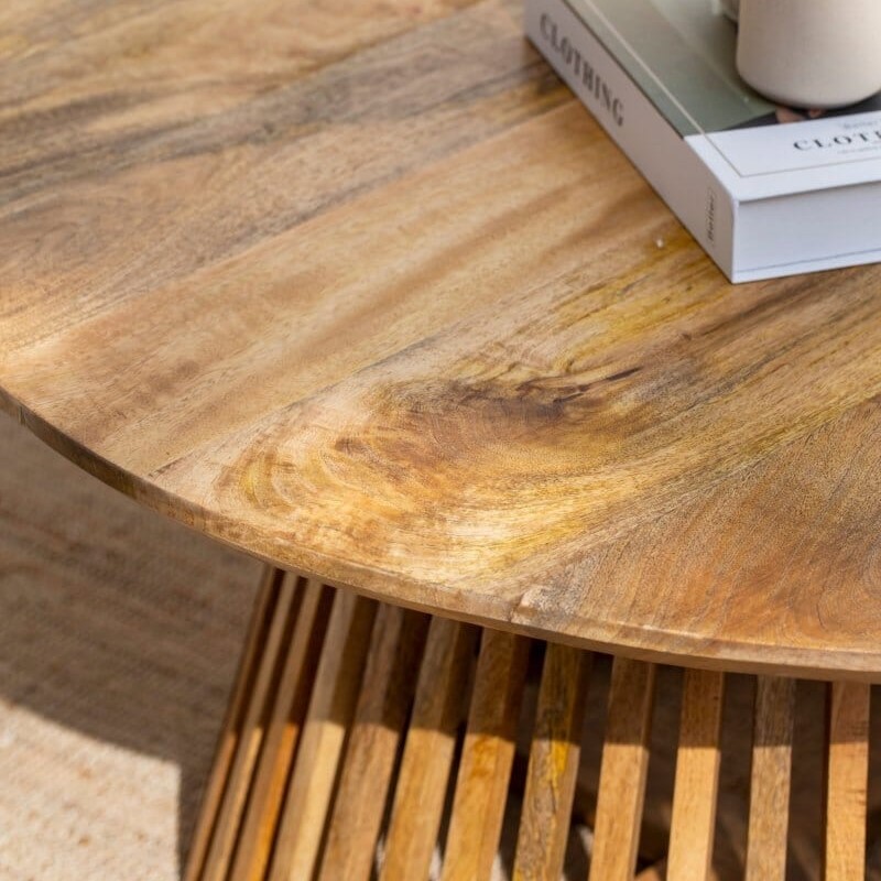 round teak wood table