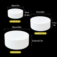 Acrylic 3pcs Nesting Buffet Risers White Round Acrylic Food Display Riser for Party