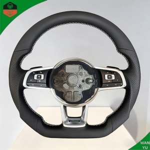 Volant en cuir pour Volkswagen, pour VW <span class=keywords><strong>Golf</strong></span> 6 <span class=keywords><strong>7</strong></span> Gtd Tdi R vw up Amarok Eos Transporter T-roc Beetle Polo <span class=keywords><strong>Gt</strong></span> tiguan R <span class=keywords><strong>Line</strong></span> - Product Image 2