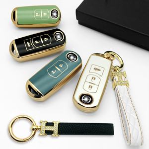 <span class=keywords><strong>Funda</strong></span> de plástico suave para <span class=keywords><strong>llave</strong></span> de coche <span class=keywords><strong>Mazda</strong></span> Cx7, carcasa de plástico Tpu con borde dorado, nueva promoción - Product Image 3