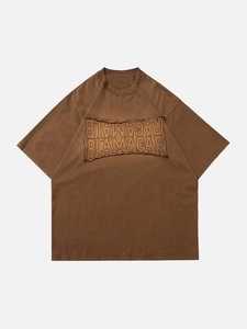 Vintage Wash Oversized Men T <b>Shirt</b> Acid Wash <b>Patchwork</b> Heavyweight Cotton Streetwear O Neck Short Sleeve Tee - Product Image 1