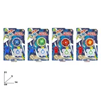 MAZZEO GIOCATTOLI Trottola Robo Battle Toupie en plastique 21x14 cm avec lanceur lumineux et ensemble arène pour enfants de 8 à 13 ans