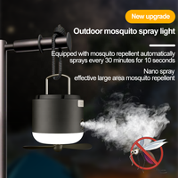 Draagbare 3 In 1 Camping Licht Met Waterspray Luchtkoeler Muggenspray Ventilator Usb Oplaadbare Luchtbevochtiger Mini Mist Led Lamp