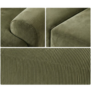 Corduroy Fabric Modular <strong>Sofa</strong> <strong>Bed</strong> 3 Seater L-Shape Sectional <strong>Footstool</strong> Space Saving Sponge Filled Vacuum Compress Apartment Hotel - Product Image 4