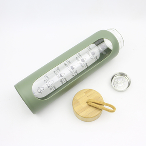 Bouteille d'eau <span class=keywords><strong>en</strong></span> verre borosilicate trempé de 1000 ml avec couvercle et étui de protection, résistante aux chutes de 1,5 m sur béton, sans BPA - Product Image 5
