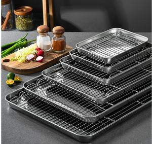 Plaque à pâtisserie avec grille, plaque à pâtisserie en acier inoxydable pour la <span class=keywords><strong>cuisson</strong></span>, non toxique, saine, facile à nettoyer, passe au lave-vaisselle - Product Image 2