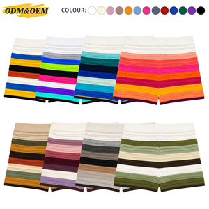 <span class=keywords><strong>Shorts</strong></span> en tricot décontractés à la mode pour femmes, JMSWEATER, personnalisés, colorés, à taille élastique, à rayures - Product Image 4