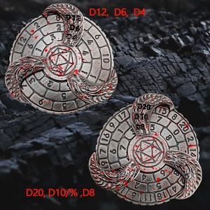Creative DND Dragons เลือดปนปลายนิ้วหมุนการตัดสินใจลูกเต๋าโลหะพร้อมกล่องของขวัญ - Product Image 3