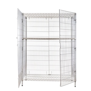 Étagère de rangement en treillis métallique avec portes coulissantes pour la maison, le placard ou le garage - Product Image 2