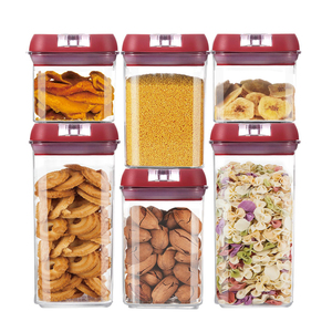Factory Direct BPA Free Air Tight 6 Pcs Container Set Airtight Plastic Pantry Organization Kitchen Food Storage Container