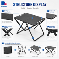 Table de camping pliable pour l'extérieur avec rangement compact et support stable pour pique-nique, pêche et voyage
