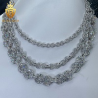 Nouvelle Collection Collier Chaîne à Maillons Infinis et Cubains en Moissanite VVS, Pierres Mélangées Taille Poire 6mm 8mm 13mm