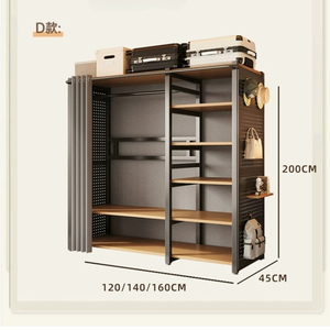 Estante <span class=keywords><strong>para</strong></span> abrigos y sombreros en el dormitorio - Estante de almacenamiento a prueba de polvo <span class=keywords><strong>para</strong></span> un fácil organización del <span class=keywords><strong>armario</strong></span> - Almacenamiento metálico integrado - Perchero abierto - Product Image 5