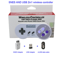 Control de Juego Inalámbrico 2.4G con Conexión USB, Batería Recargable Integrada de 250 mAh, para SNES Mini, Estilo Clásico