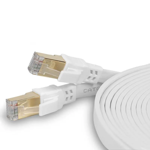 สายแพทช์อีเธอร์เน็ต Cat8 ทองแดงแบบแบน SFTP ความเร็ว 40Gbps 2000MHz แบบบาง ยืดหยุ่น 30AWG ความยาว 3 ม. 5 ม. 10 ม. สำหรับเล่นเกม สำนักงาน บ้าน ติดตั้งบนผนัง - Product Image 1