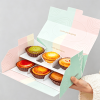 Boîte à tartelettes aux œufs jetable en papier alimentaire personnalisée, pour pâtisserie portugaise Sweet Pastel De Nata, emballage à emporter