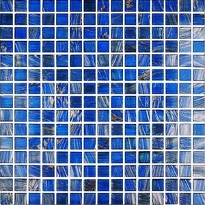 Linee dorate colori misti mosaico quadrato in vetro fuso Backsplash Piscina Piscina piastrelle