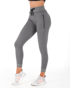 Tasche Con Cerniera PALESTRA di Sport Del Cotone della Tuta Pantalone Allenamento personalizzato A <span class=keywords><strong>Vita</strong></span> <span class=keywords><strong>Alta</strong></span> Pista Jogging Conico Montato Da Corsa Delle Donne Pantaloni Della Tuta - Product Image 3