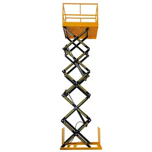 Mở rộng dọc du lịch nâng bảng với bảo vệ đường ray đôi thang máy bảng Quad Scissor Lift