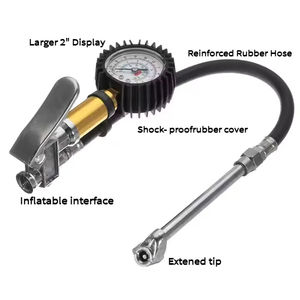 Manomètre de pression des pneus pneumatique DQ15-14, durable, facile à utiliser, avec un grand cadran à graduations claires, 60 psi, 360 degrés - Product Image 5