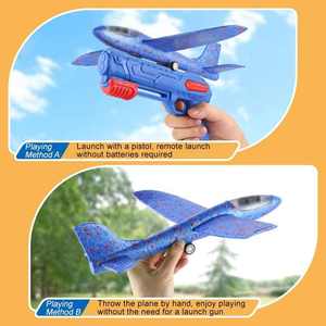 Pistola de espuma para exteriores, juguete para niños, lanzador manual de aviones de espuma giratorios, pistola de juguete 2 en 1, pistola de francotirador - Product Image 4