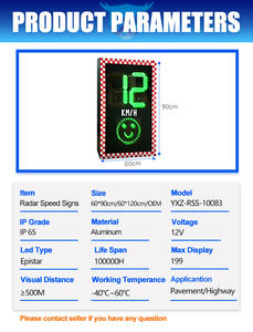 <span class=keywords><strong>Prix</strong></span> d'usine LED Affichage Panneaux de signalisation Détecteur de vitesse Radar solaire Panneau de limitation de vitesse Panneau de vitesse radar - Product Image 6