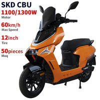 Motocicleta Eléctrica CKD SKD de 12 Pulgadas, Oferta Directa de Fábrica, 1100/1300W, Velocidad de 60km/h, Fabricante de Motocicletas y Scooters Eléctricos