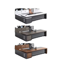 Nouveau bureau simple en forme de L en panneaux de bois modernes - Conception modulaire pour usage commercial et bureaux à domicile - Bureau de direction blanc