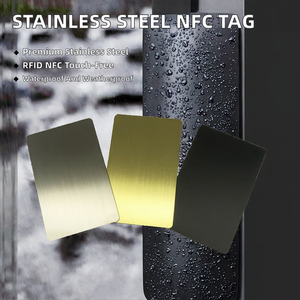 Tarjeta de Visita Digital NFC Híbrida sin Contacto de Acero Inoxidable de Alta Calidad, Mini Etiqueta Metálica RFID de 13.56MHz - Product Image 2