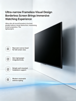 TV Pintar Android QLED 4K UHD Tanpa Bingkai 50 55 65 75 85 98 Inci, TV LED Tanpa Batas OEM ODM Grosir Kustom