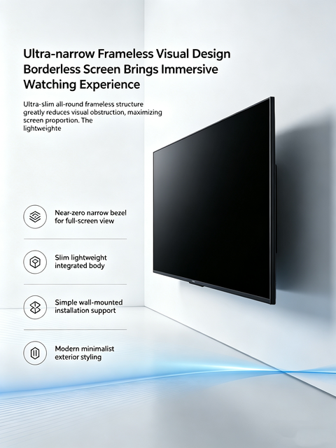 Frameless 50 55 65 75 85 98 Inch 4K UHD QLED Android Smart TV Borderless LED TV OEM ODM Wholesale Custom