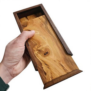 Boîtes de rangement en bois massif et boîte à bijoux au design classique personnalisé, gain de place, pour la chambre à coucher - Product Image 1