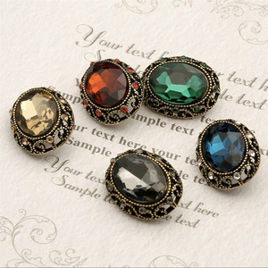 Bán Buôn Phụ Nữ Áo Len Nút Ellipse Vuông Sang Trọng Pha Lê Rhinestone Vàng Kim Loại Trang Sức Nút Chân May Nút - Product Image 4