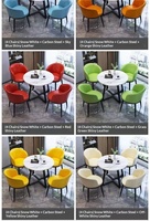 Ensemble de table et de chaises de salle à manger en pierre de luxe moderne, 4 places, plateau rond en pierre frittée, pieds en métal, pas de montage requis pour la salle à manger à domicile