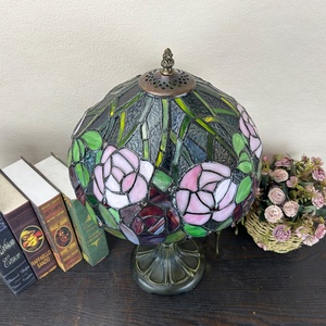 Lámpara de Techo LongHuiJing USA con Pantalla de Vidrio Teñido Ecológico con Diseño de Rosa, Estilo Mediterráneo Vintage Multicolor, Domo de 12 Pulgadas, LED AC - Product Image 6