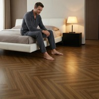Plancher stratifié antibactérien haute brillance 10 mm AC4 pour salle de bain moderne, surface miroir ENF F4 Star, aspect chêne, référence KC0363A