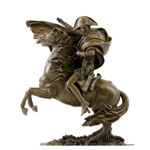 Популярная Статуэтка патина в натуральную величину, бронзовая статуэтка Наполеона для верховой езды на лошади, скульптура