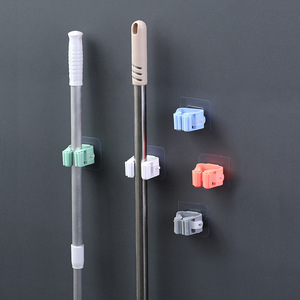 <b>Mop</b> Clip <b>Wall</b> Mounted Suction Cup Holder Non Slip Punch Free For Broom <b>Mop</b> Cloth Storage Bathroom Home Use - Product Image 1