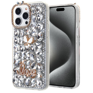 Coque de téléphone KINGSOUL de luxe la plus vendue en TPU+PC+verre pour iPhone 16, design antichoc avec décoration scintillante - Product Image 6