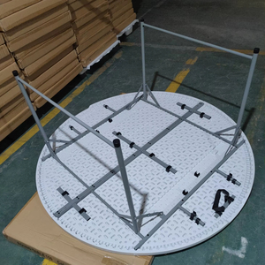 Vendita calda portatile 5ft 150cm Hotel evento 10 persone all'aperto matrimonio rotondo in plastica pieghevole tavolo da pranzo e sedia Set - Product Image 3